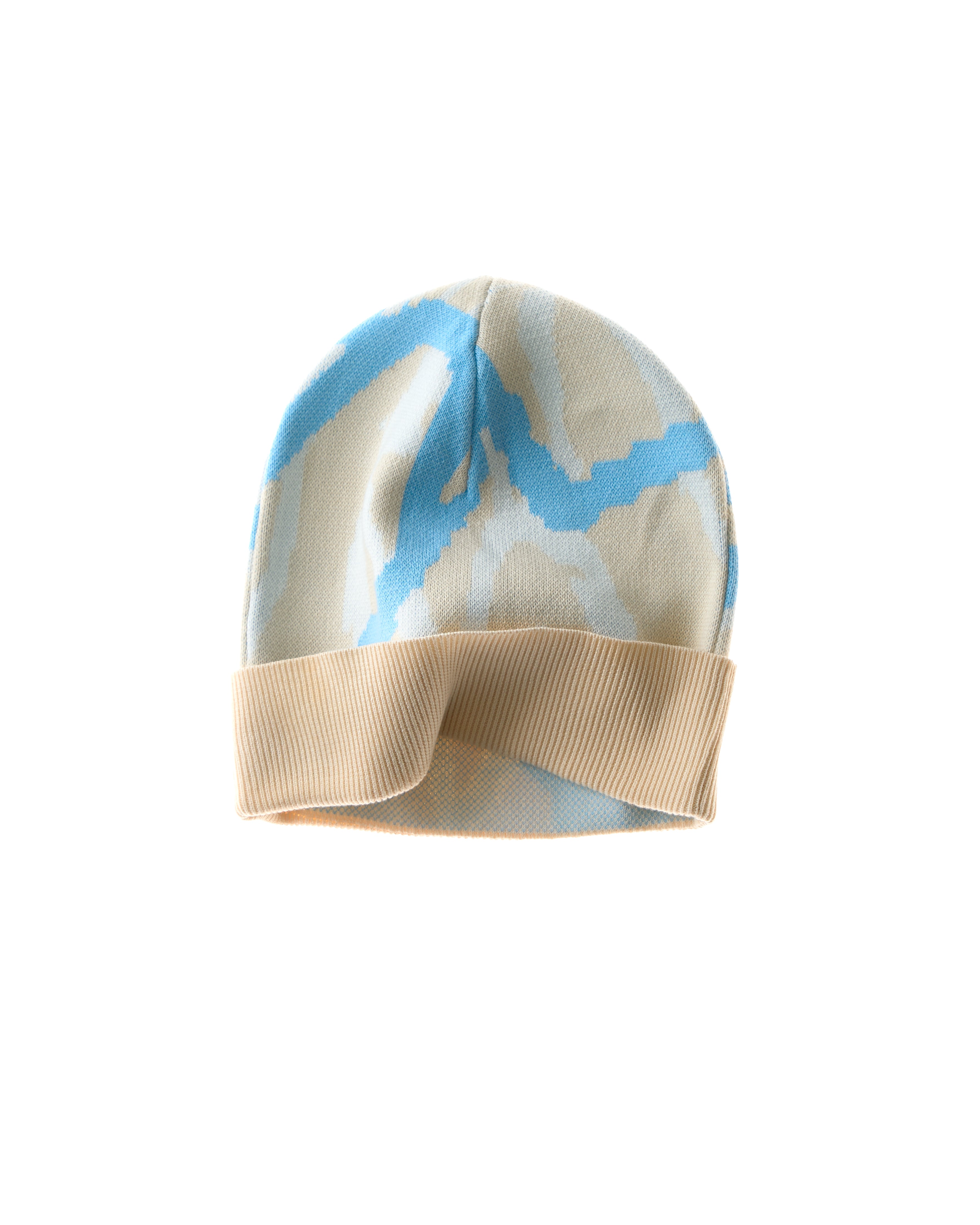 beanie abstract - beige/sky