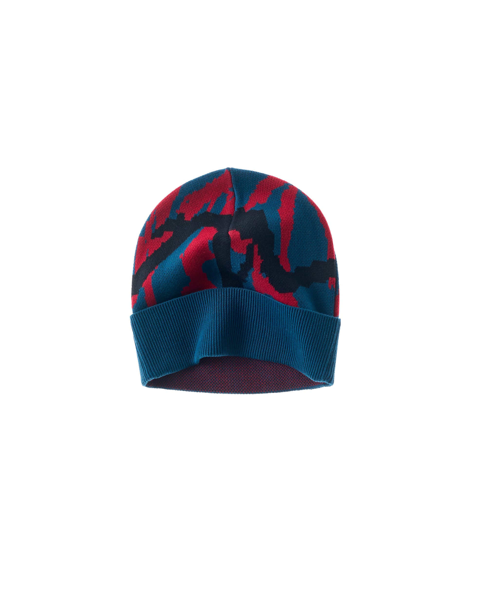 beanie abstract - navy/fire