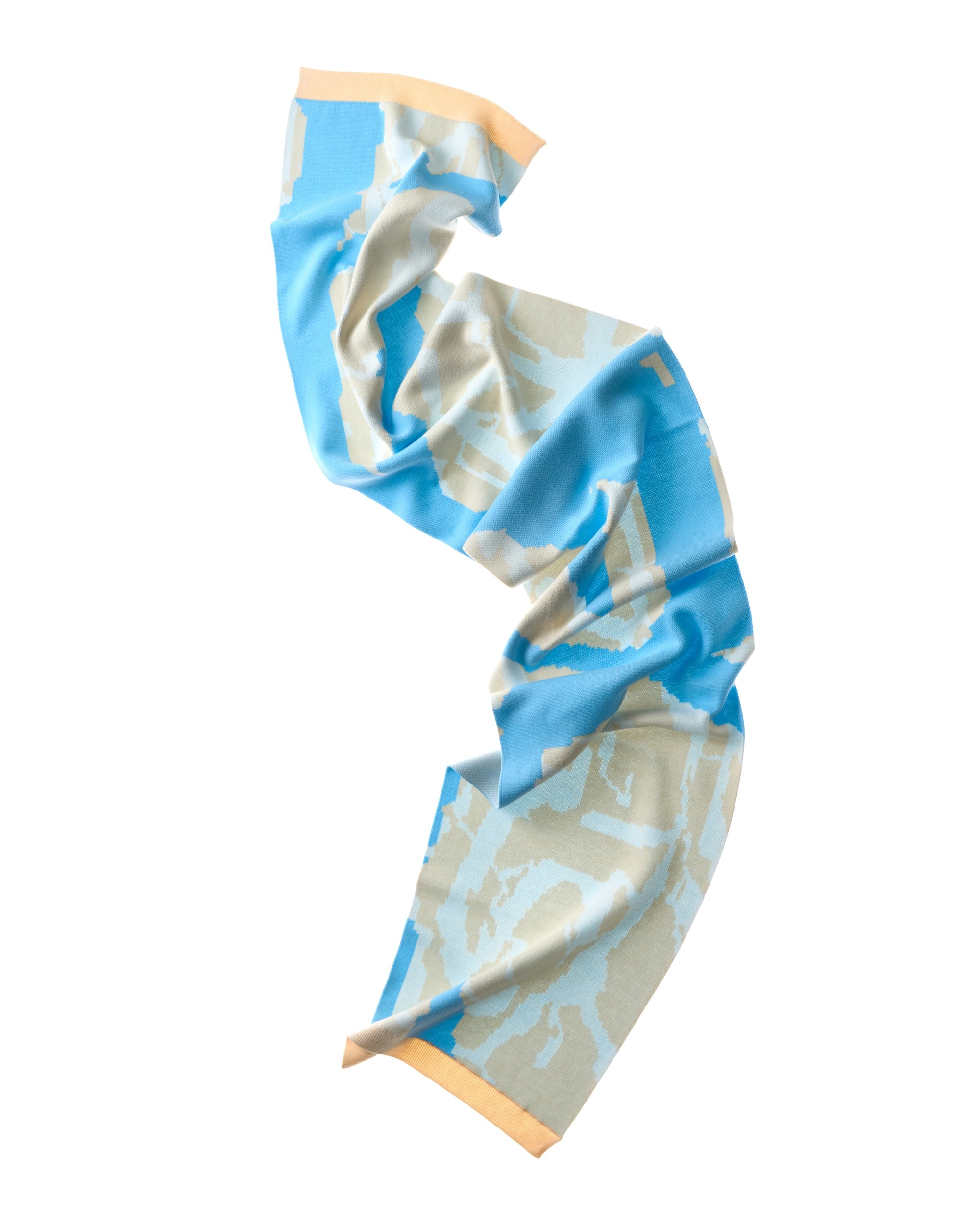 scarf abstract - beige/sky