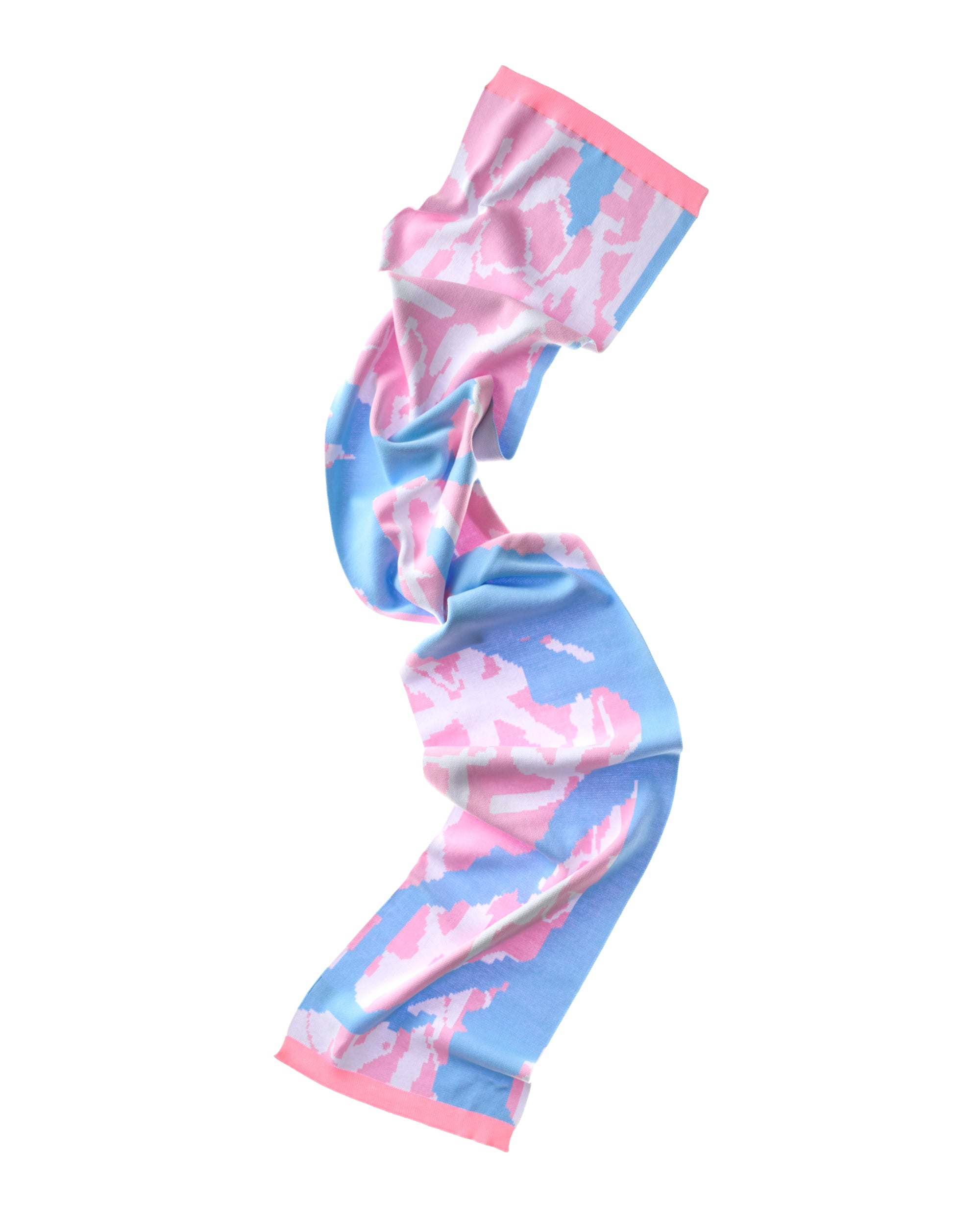 scarf abstract - rose/sky