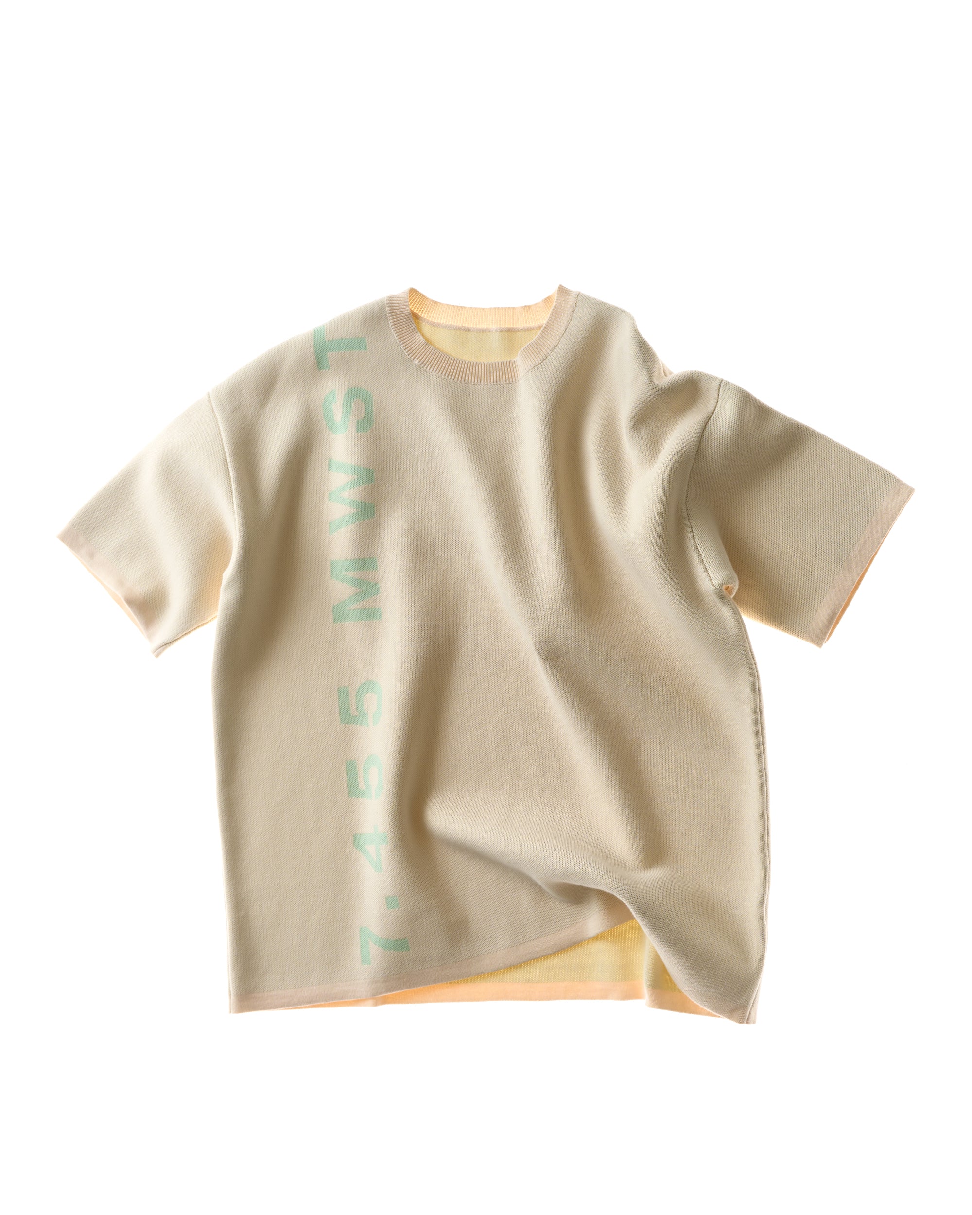 oversized knit T-shirt signature - beige/mint
