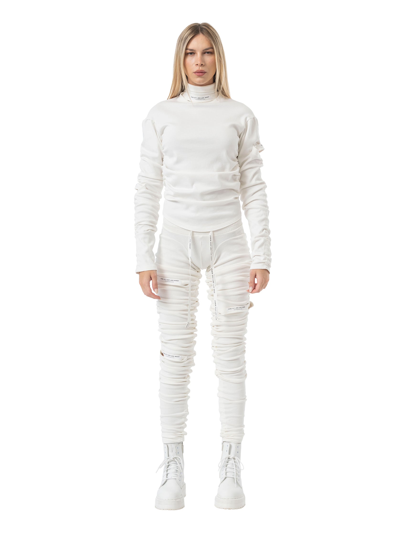 gathered rib leggings