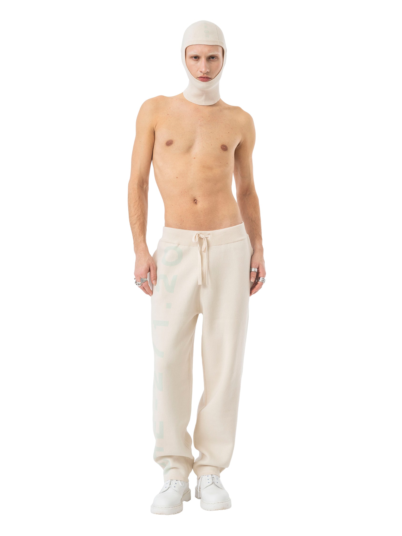 balaclava signature - beige/white