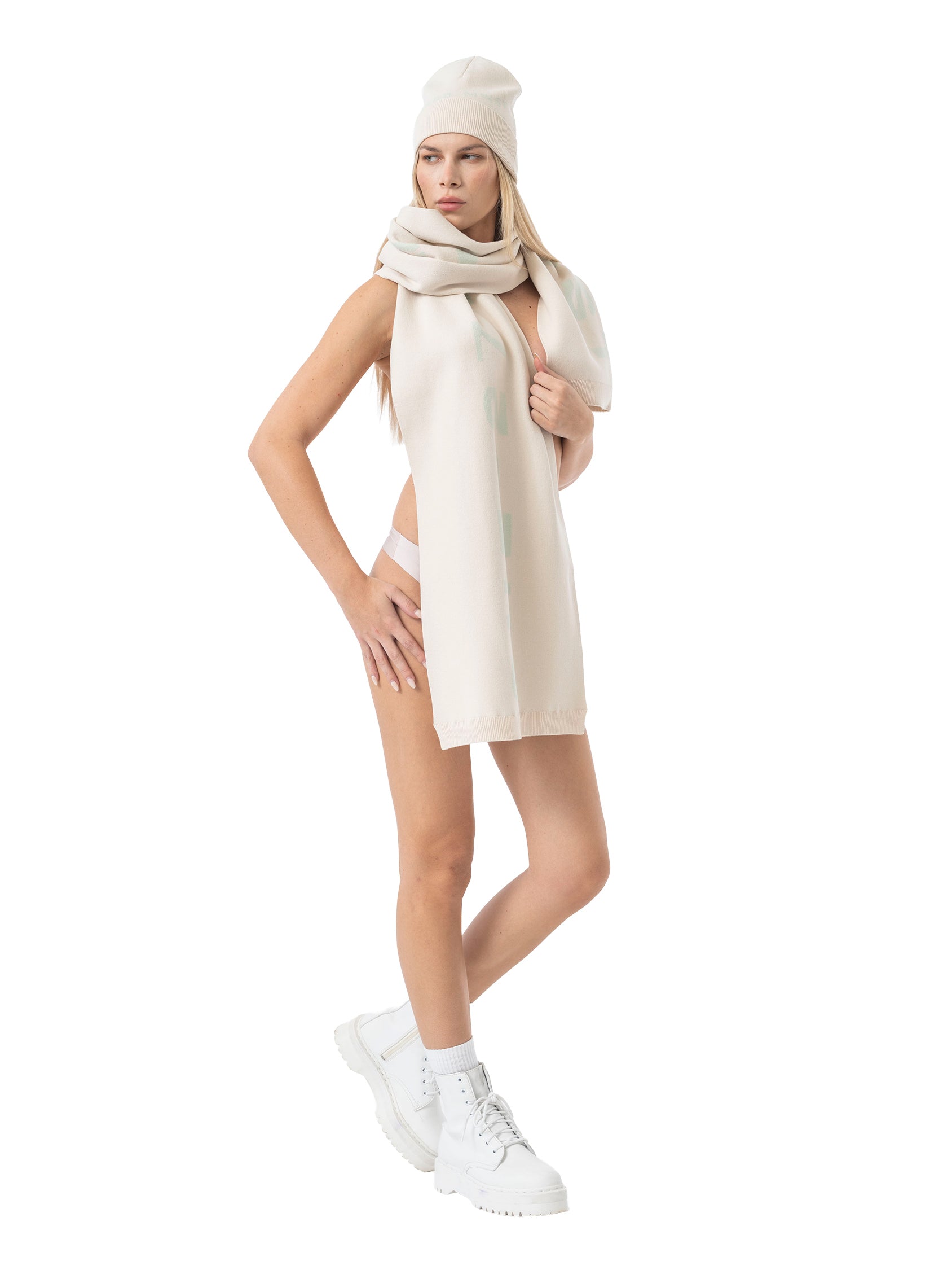 scarf signature - beige/mint