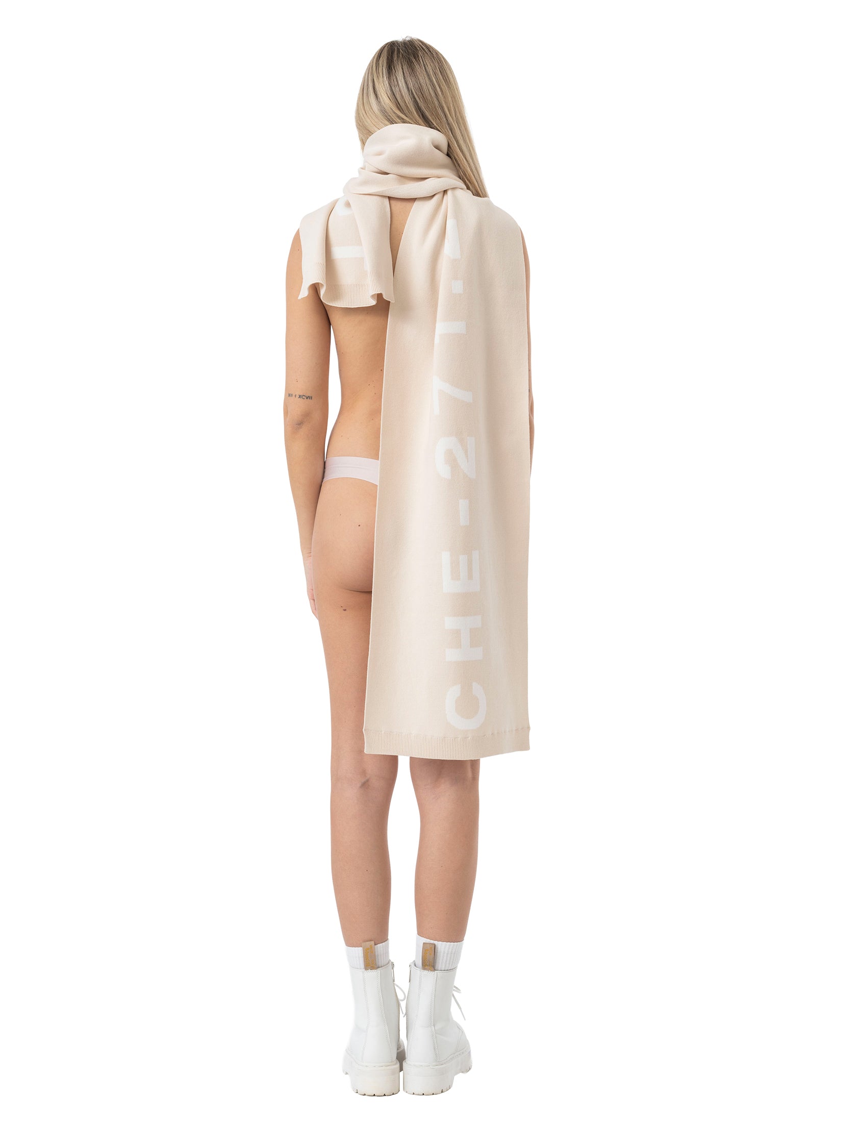 scarf signature - beige/white