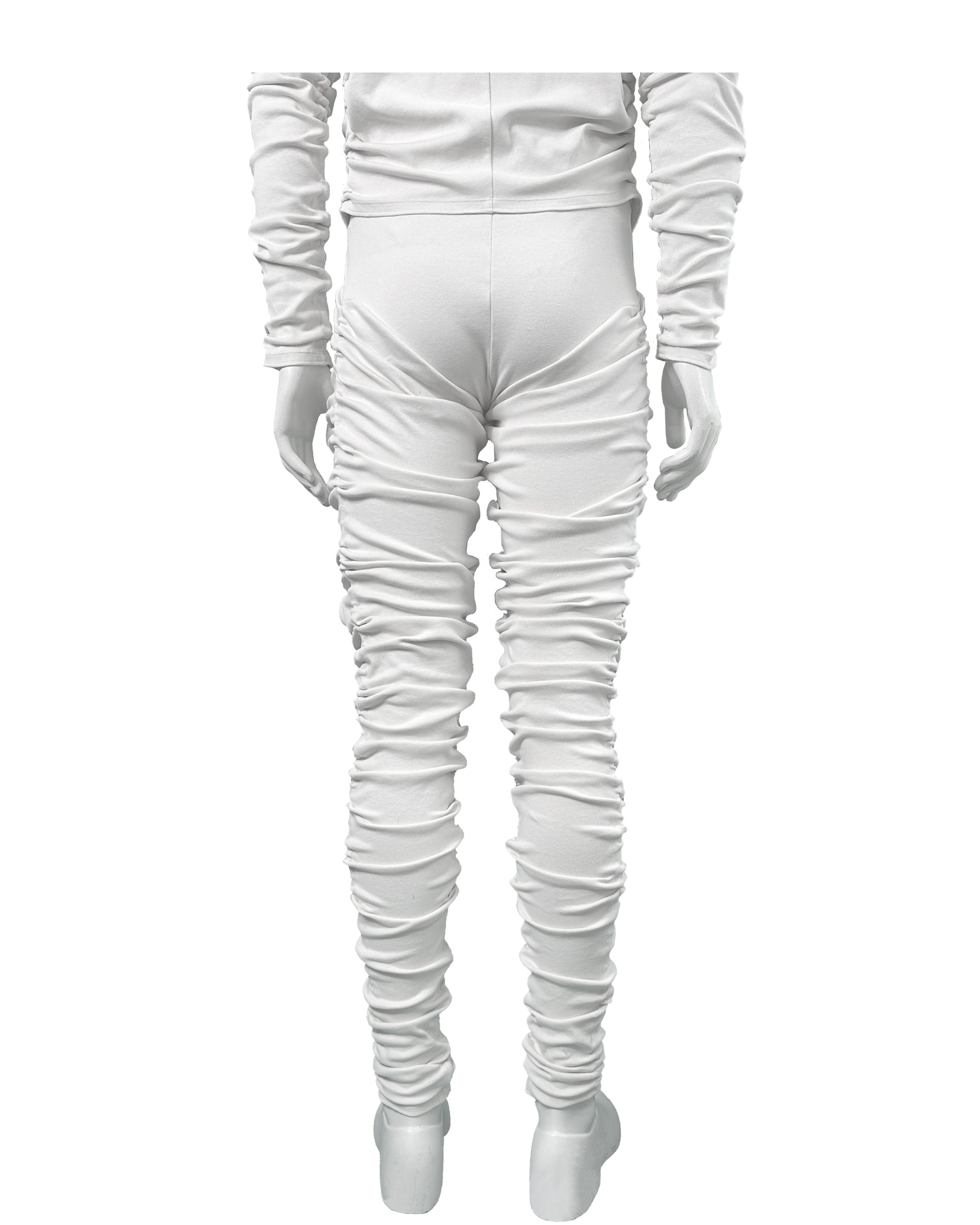 gathered rib leggings with pouch