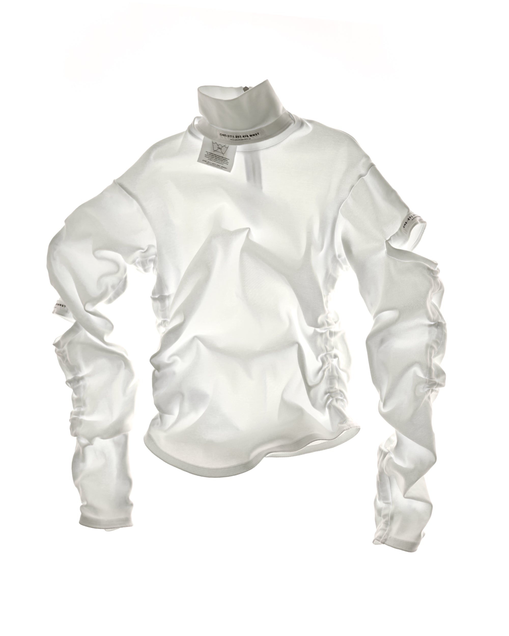 gathered rib jumper