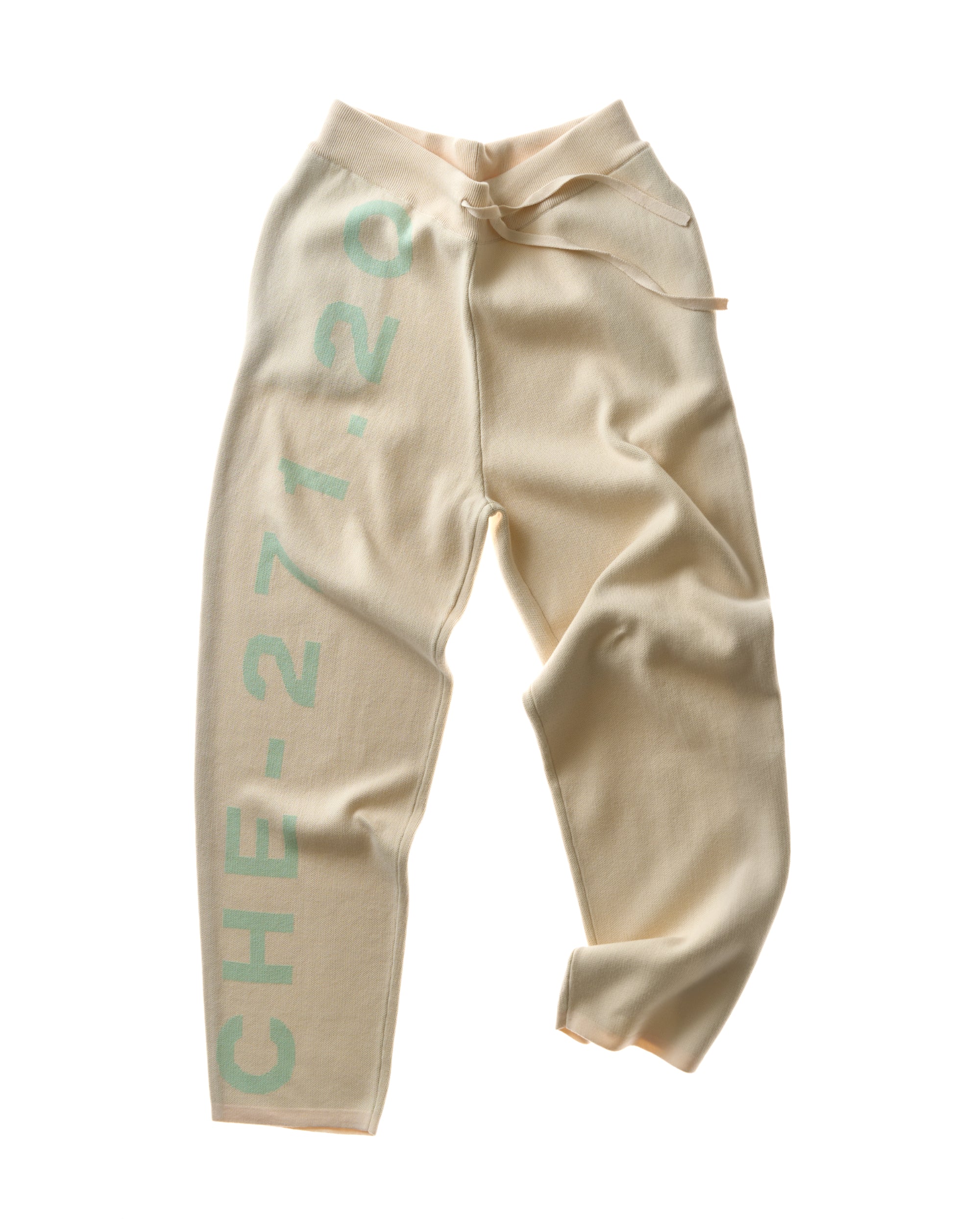 knit joggers signature - beige/mint