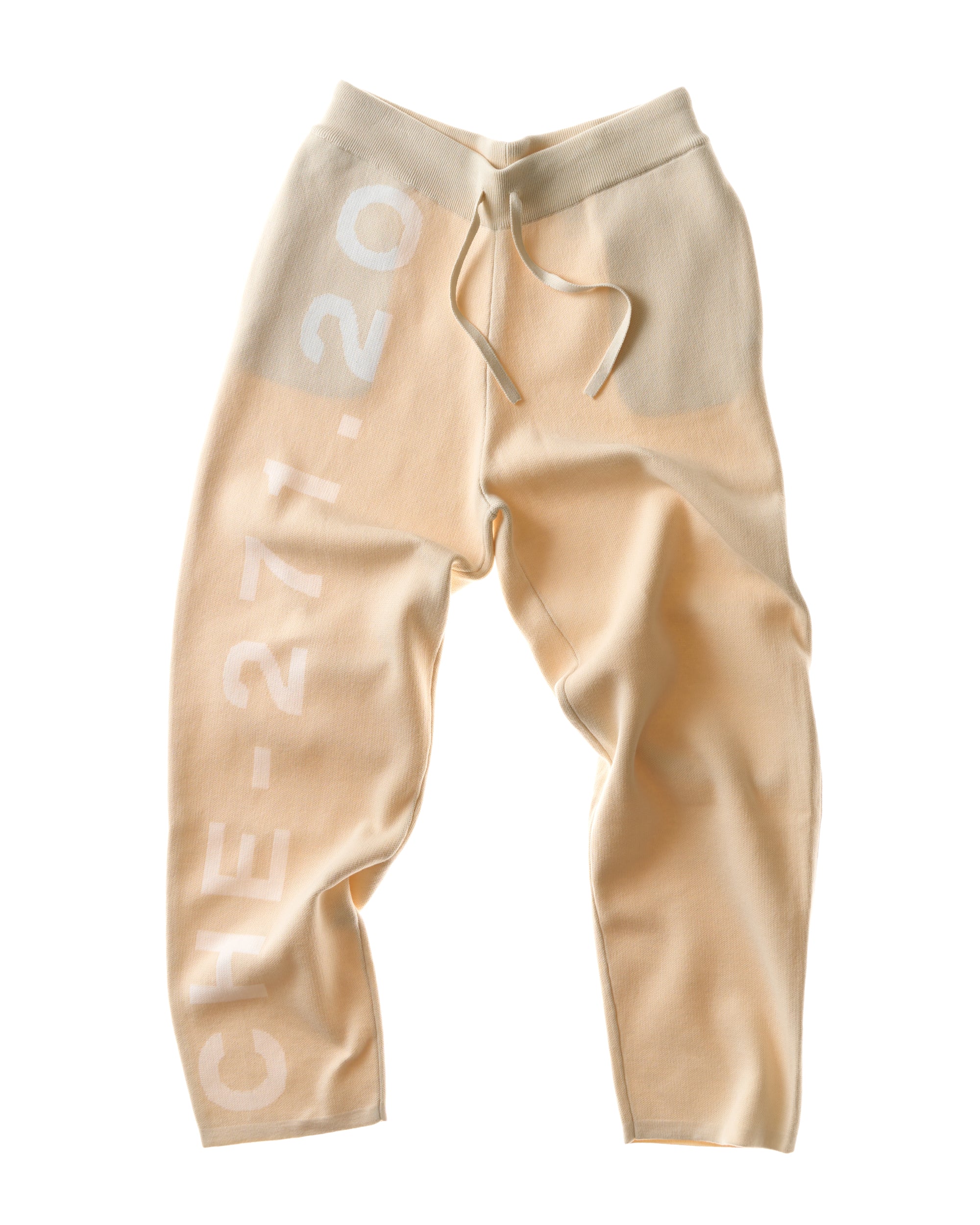 knit joggers signature - beige/white