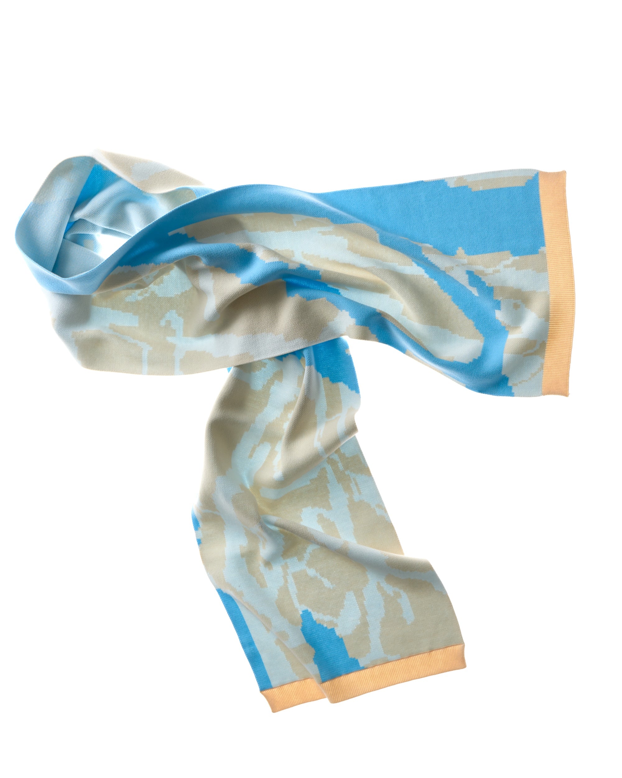 scarf abstract - beige/sky