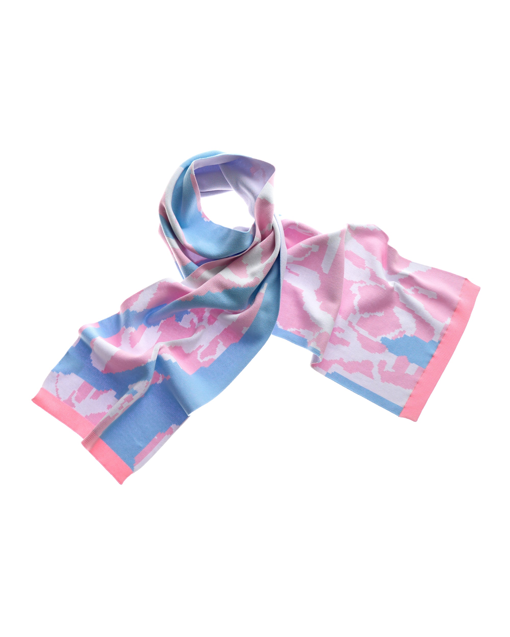 scarf abstract - rose/sky