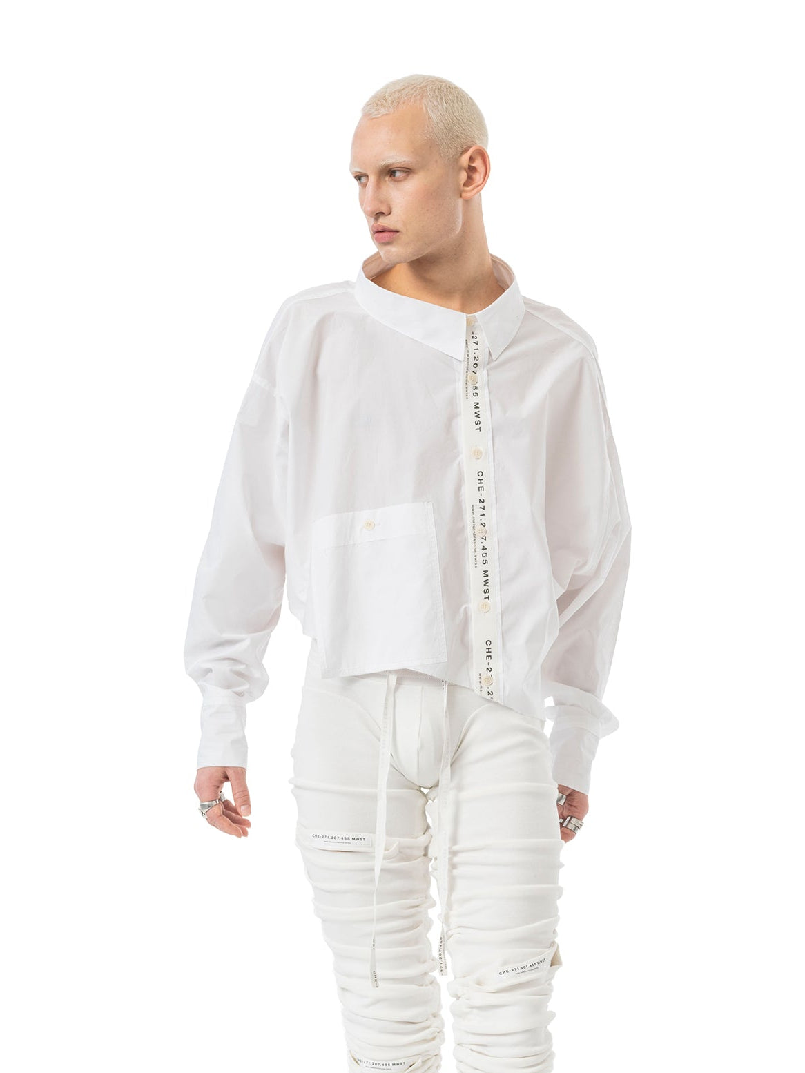 asymmetric cropped shirt