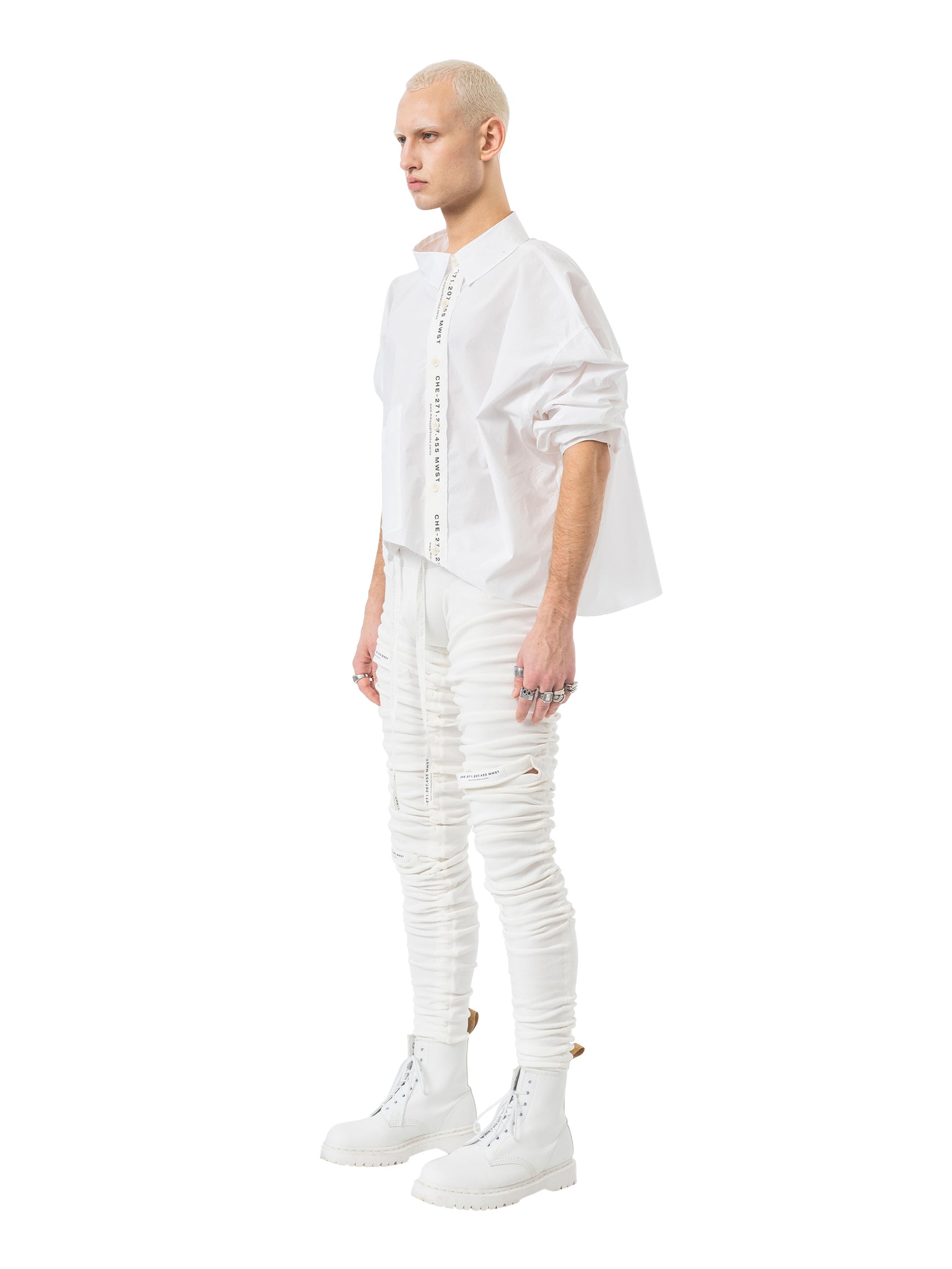 asymmetric cropped shirt