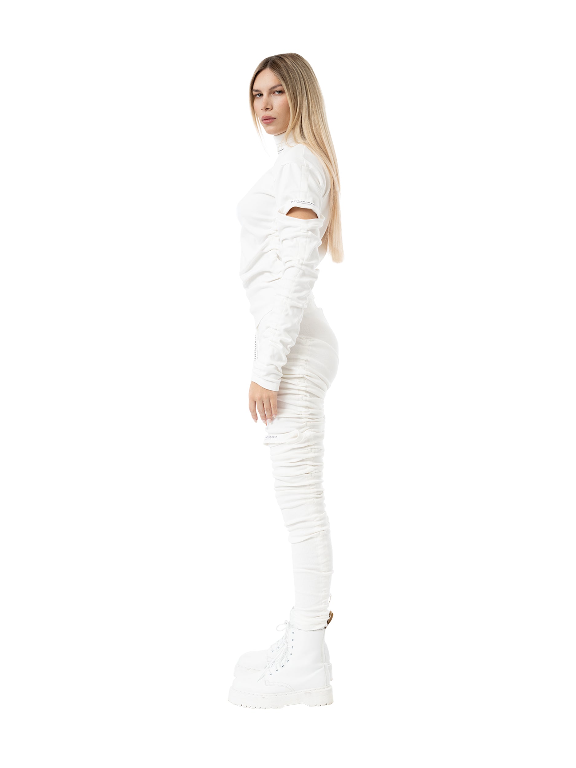 gathered rib leggings