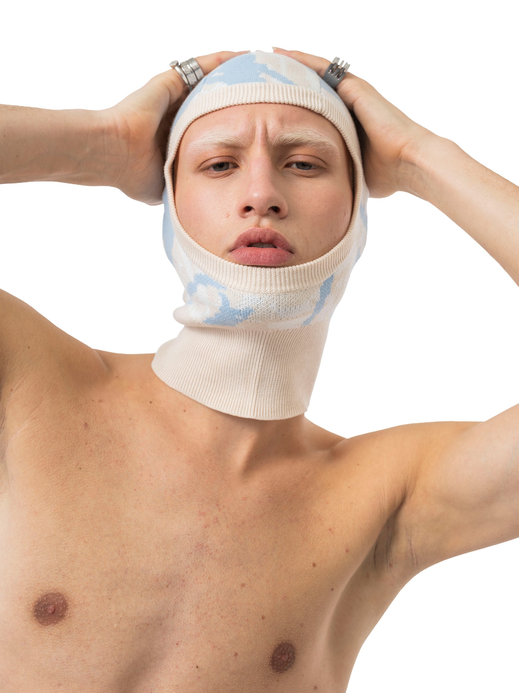 balaclava abstract beige/sky