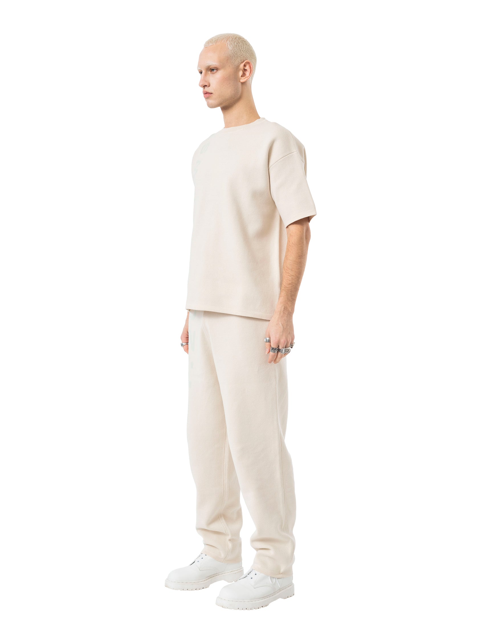 knit joggers signature - beige/mint
