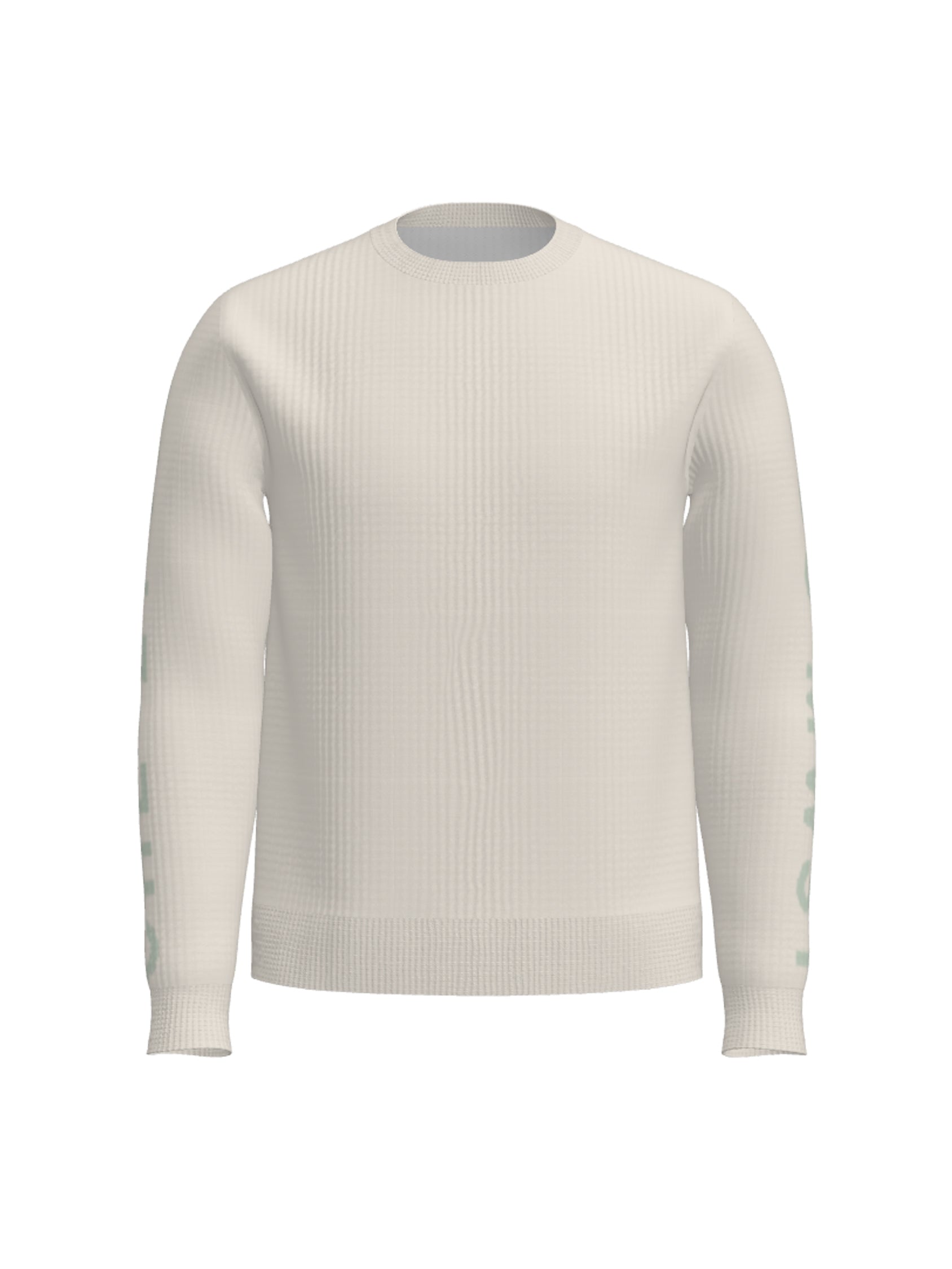 knit crewneck sweater signature - beige/mint