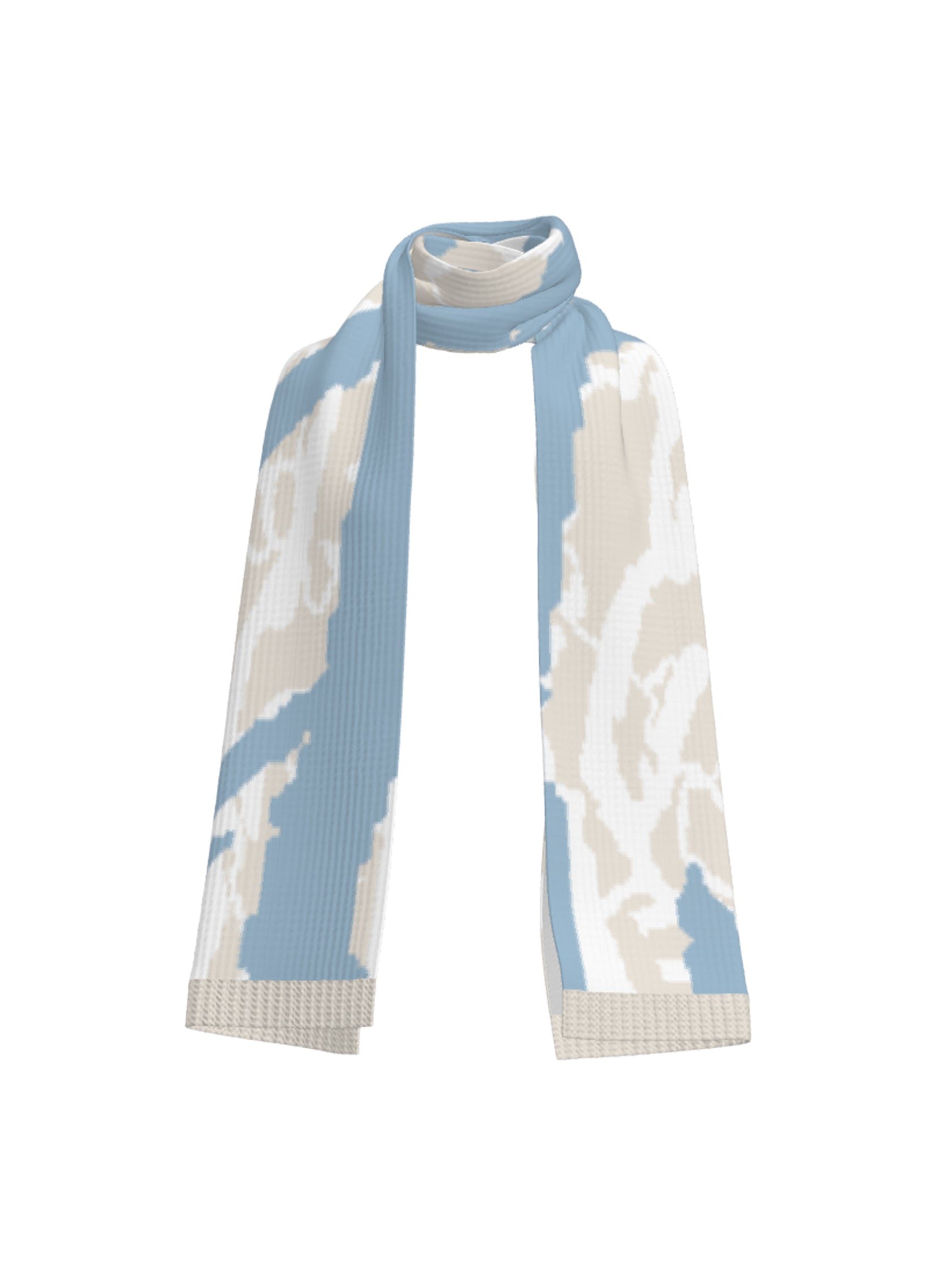 scarf abstract - beige/sky