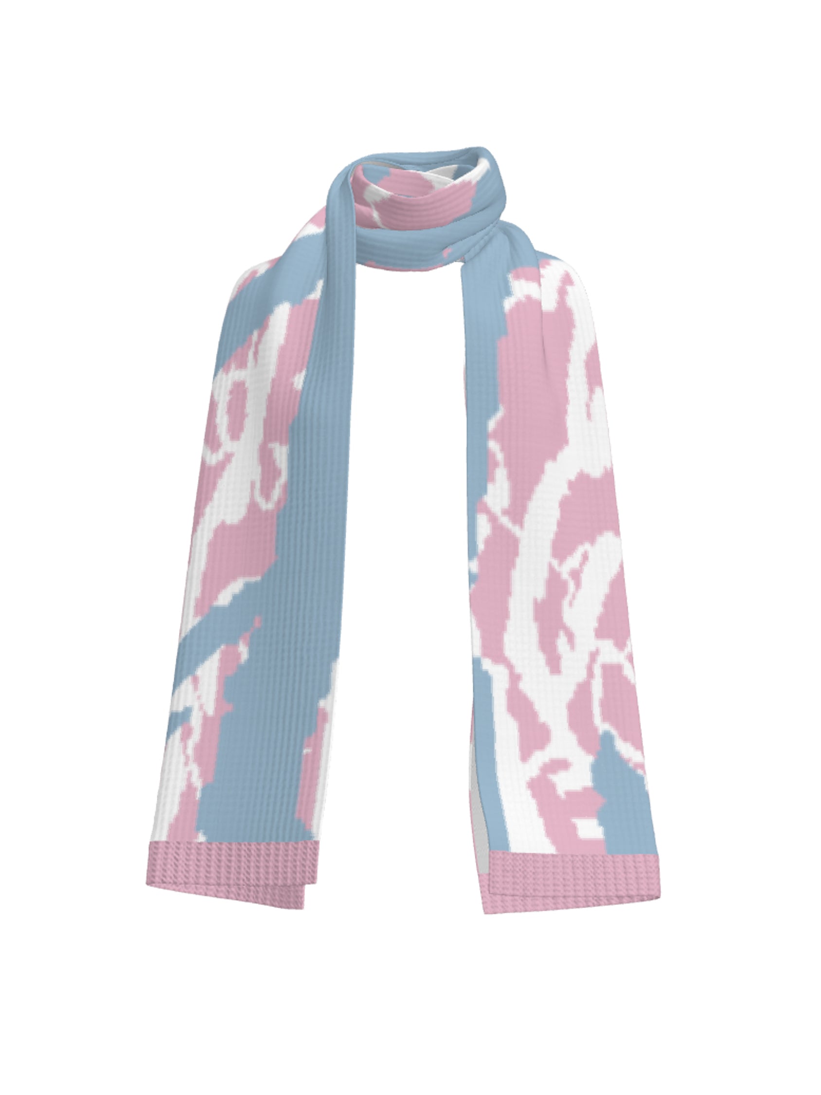 scarf abstract - rose/sky