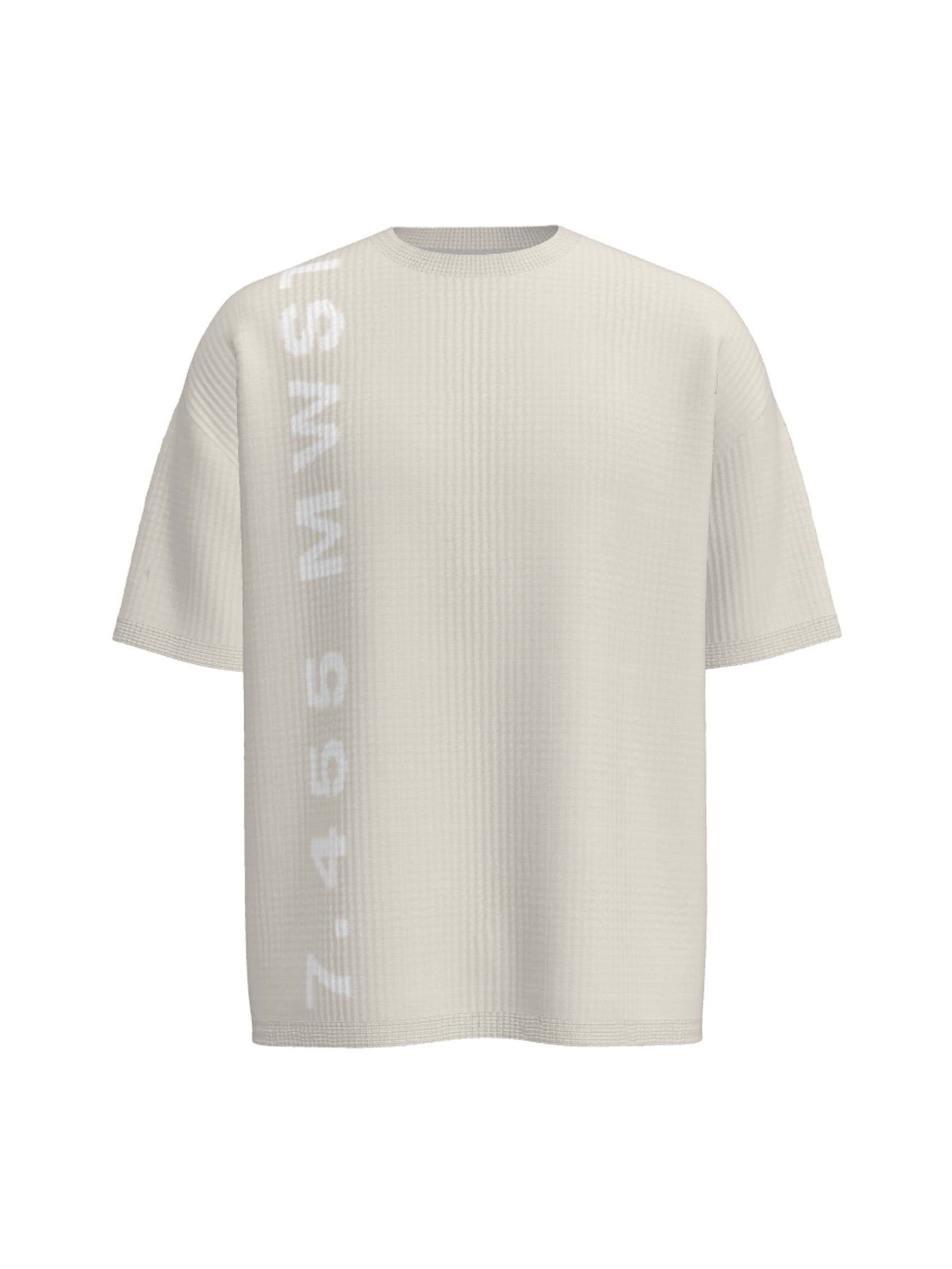 oversized knit T-shirt signature - beige/white